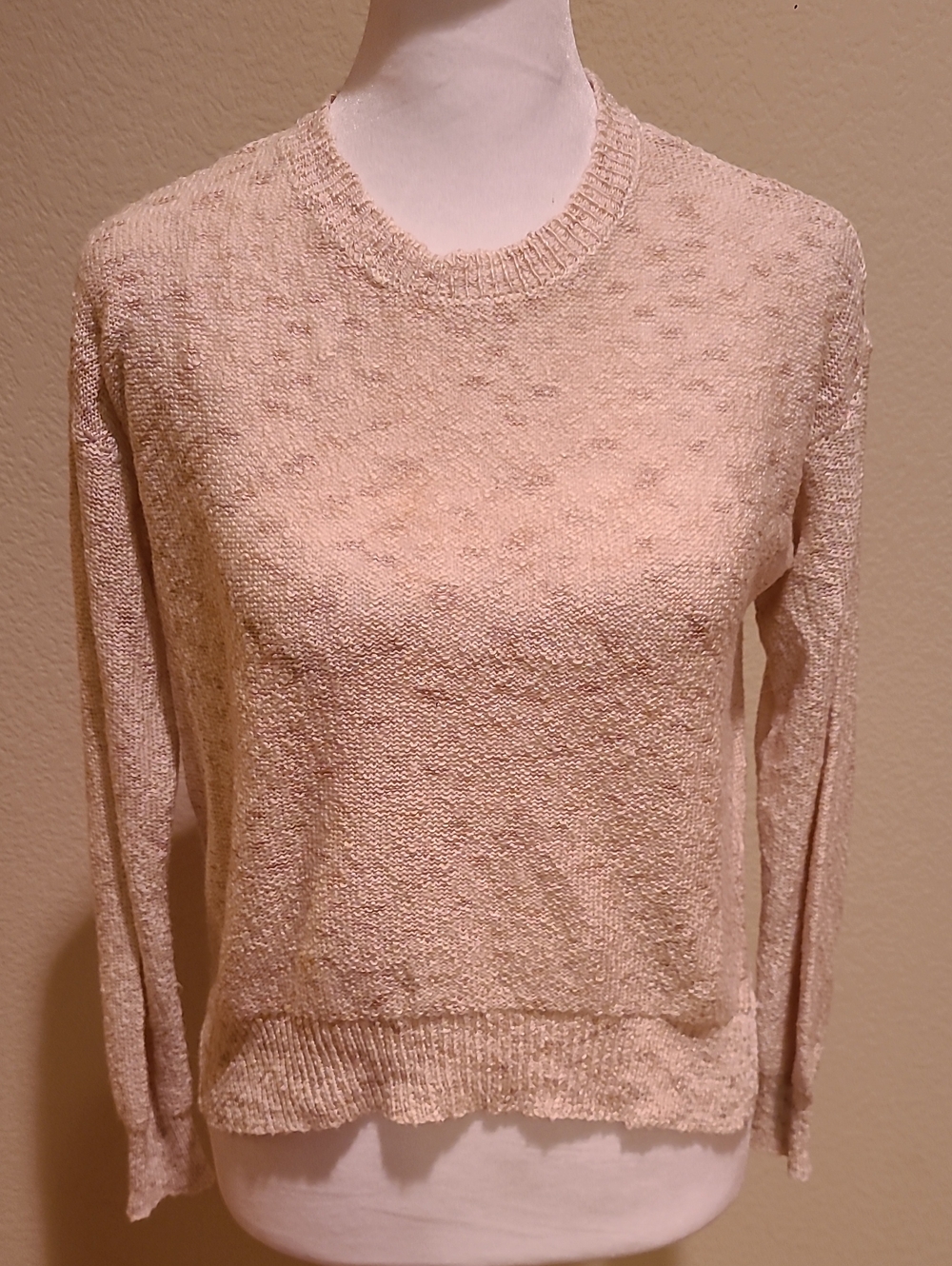 Copper Key Vintage Ecru Crewneck Knit Sweater Size XS